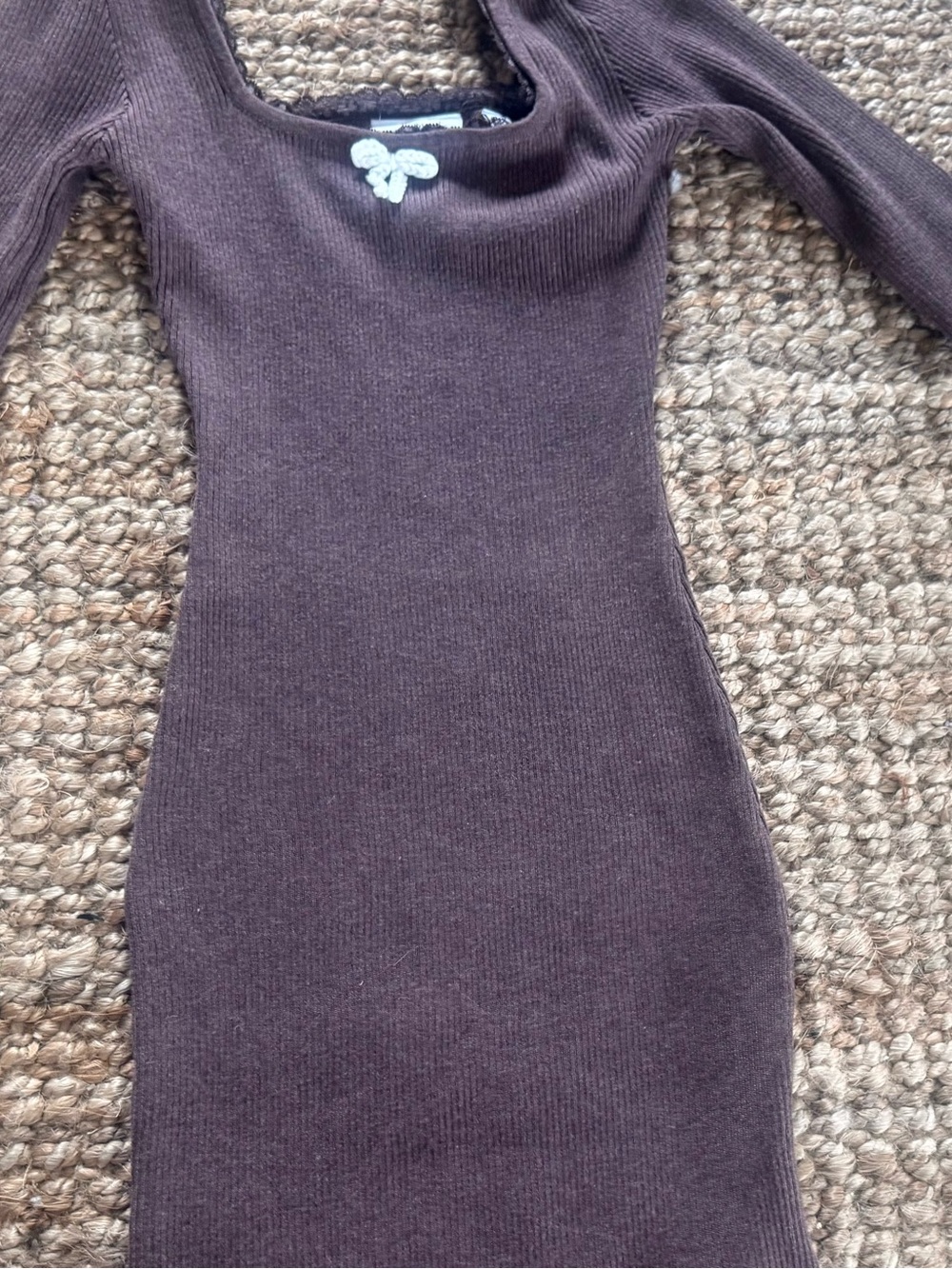 Women’s Brown Ribbed Scoop Neck Sweater Dress by daisy street like new
